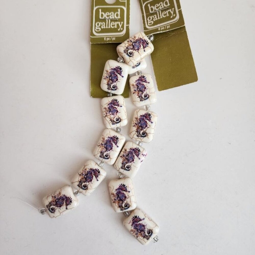 Bead Gallery Seahorse Bead Strands, Reconstituted Stone Jewelry making, Destash